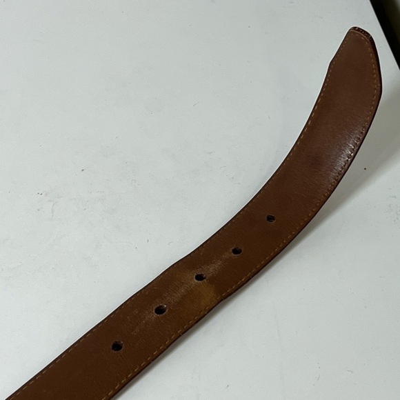 Allen Edmonds Made in USA 42W Classic Brown Leather Belt with Brass Buckle - Picture 9 of 11